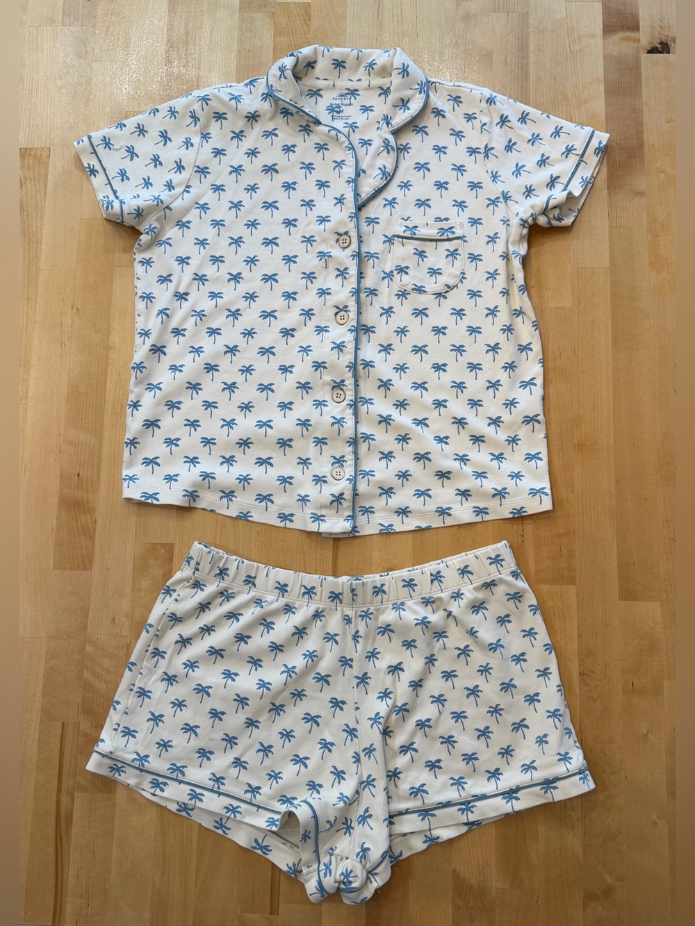 Rare Roller Rabbit x Faherty Palms Polo Pajama Set - Blue/Cream